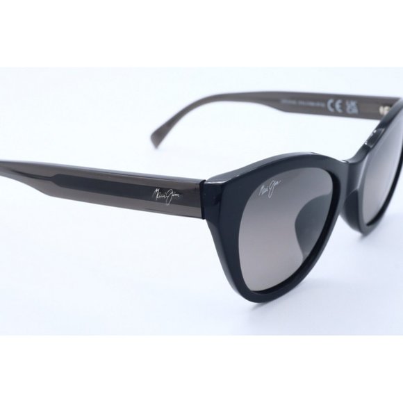 Maui Jim CAPRI MJ 820-02N Black Cat Eye Sunglasses Gray Polarized Lenses (A) main image 5